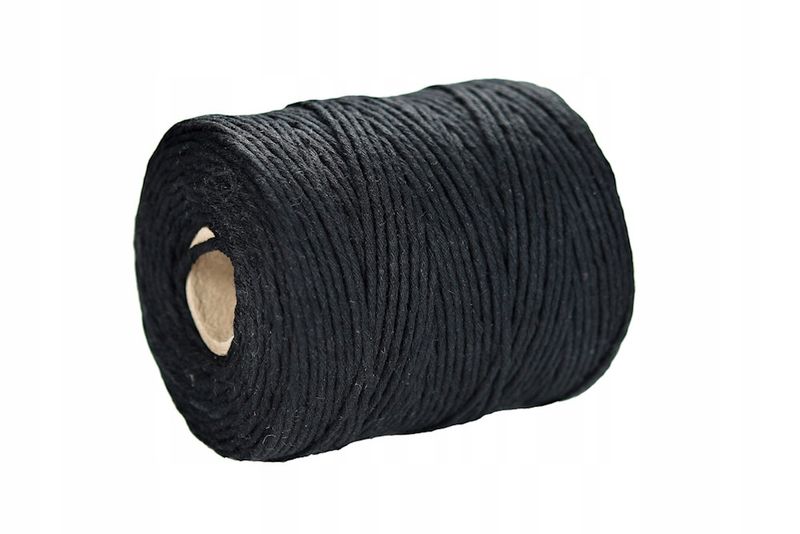 SZNUREK bawełniany czarny 2mm 250g 135m zdjęcie 2