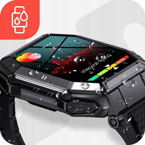 SMARTWATCH MĘSKI MILITARNY WODOODPORNY ROZMOWY WIELOFUNKCYJNY POLSKIE MENU na Arena.pl