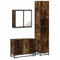 3-częściowy zestaw mebli łazienkowych, przydymiony dąb