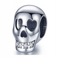 Zawieszka SREBRO 925 Charms Koralik Czaszka Halloween