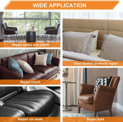 Samoprzylepne Łatki Naprawcze do Skóry Zestaw 2 Sztuki 20x28cm Jasny Brąz na Arena.pl