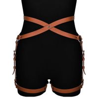 brązowa skórzana uprząż na uda alisa karess