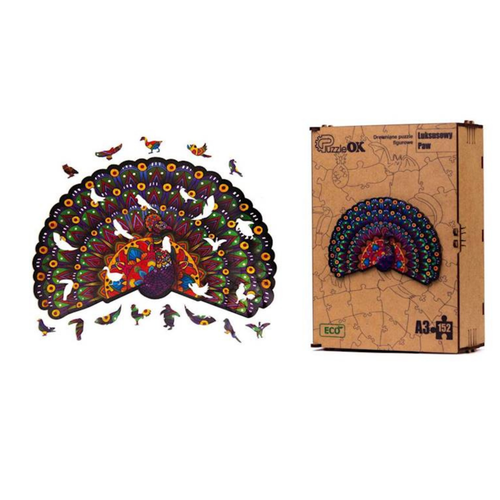 Puzzle Drewniane Eko 152 El. Luksusowy Paw A3 Puza3-00734 na Arena.pl