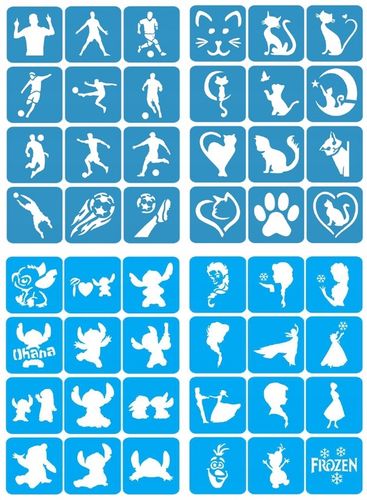 Szablony do tatuaży brokatowych, Tatuaże brokatowe - mix 100 sztuk na Arena.pl