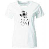KOSZULKA DMUCHAWIEC, MODNY T-SHIRT DAMSKI, BIAŁA, ROZ. S