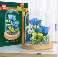 KLOCKI KWIATY KONSTRUKCYJNE ZESTAW NIEBIESKI 543 EL PREZENT WALENTYNKOWY