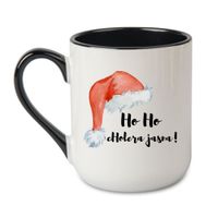 KUBEK "HO HO CHOLERA JASNA!" Wzór - Elegant Coffee Czarny 330 ml