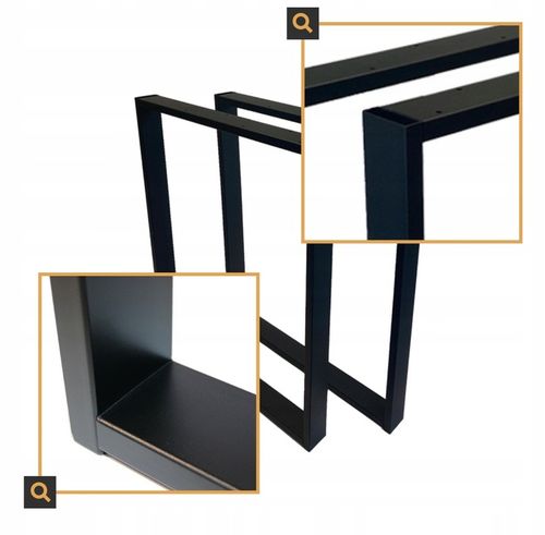 NOGI DO STOŁU BIURKA METALOWE CZARNE 60x72 CM PROFIL 6x2 CM LOFTOWE 2 na Arena.pl