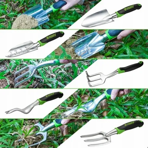Zestaw narzędzi ogrodowych do pikowania sadzenia roślin 5w1 łopatka grabki na Arena.pl