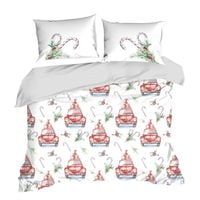 Pościel świąteczna z mikrowłókna CANDY 220X200 70X80X2 biała+czerwona