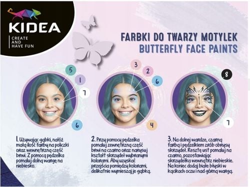 farbki do twarzy motylek 8 kolorów kidea 1997 na Arena.pl
