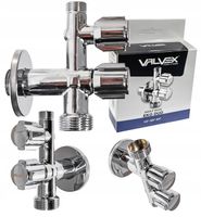 ZAWÓR KUREK KOMBI KOMBINOWANY KĄTOWY 1/2x3/8x3/4 DO BATERII PRALKI ZMYWARKI