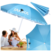 Parasol plażowy w kolorze błękitnym z filtrem UV