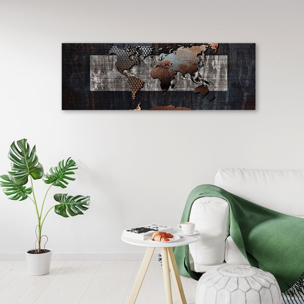 Obraz na płótnie, Mapa świata retro 120x40 zdjęcie 3