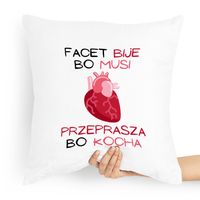 Poduszka Prezent Dla Chłopaka Facet Bije Bo Musi Z Nadrukiem Ze Zdjęciem