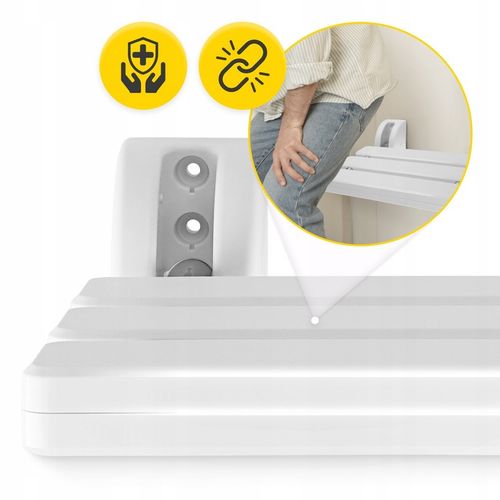 SIEDZISKO KRZESEŁKO SKŁADANE DO WANNY PRYSZNICOWE ŚCIENNE DLA SENIORA na Arena.pl