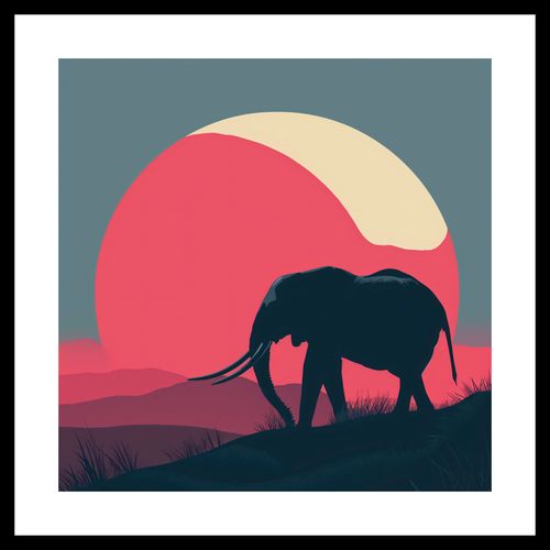 Plakat 30x30cm Słoń przy Czerwieni na Arena.pl