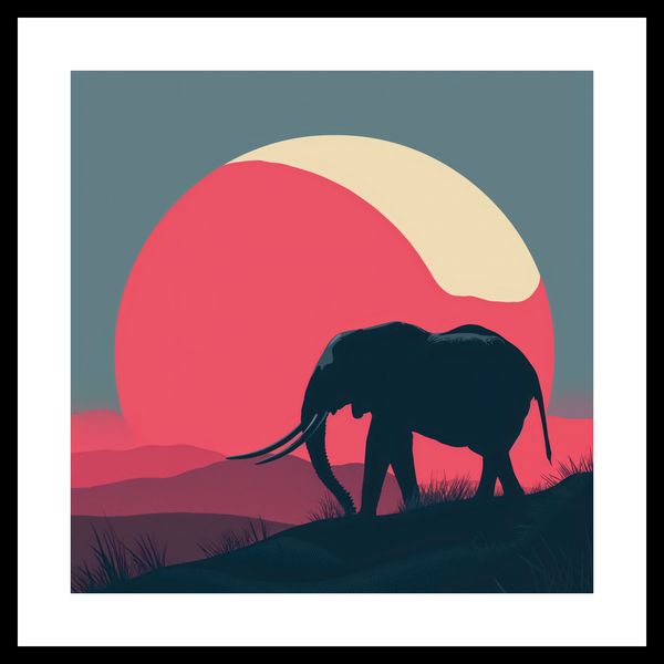 Plakat 30x30cm Słoń przy Czerwieni zdjęcie 3