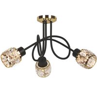 Lampa sufitowa DESALIA-3X czarno-złota E27 Vitalux