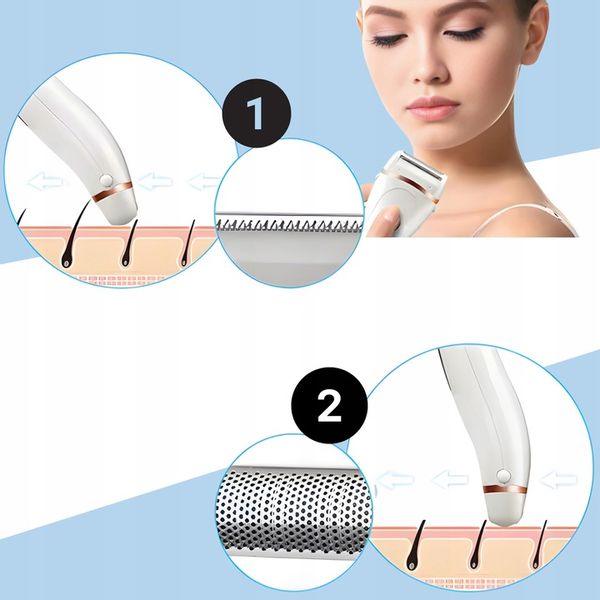 GOLARKA DAMSKA depilator trymer maszynka do ciała bikini nóg pach 3 w 1 USB zdjęcie 6