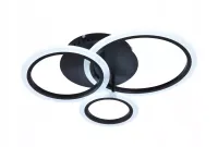 Lampa Sufitowa Plafon LED z Pilotem Czarny Okrągły Ring