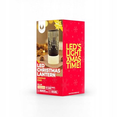 Lampion Świąteczny LED Duży Szklany - Dekoracja Świąteczna Ozdobna Na Stół na Arena.pl