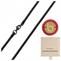 Łańcuszek męski ze stali chirurgicznej 316L czarny żmijka 60cm BLINGART