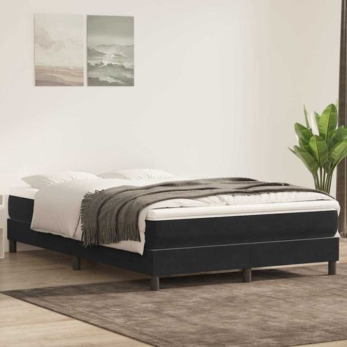 Łóżko Box Spring bez materaca Czarne 160x210 cm Aksamit na Arena.pl