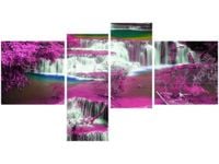 100 55CM OBRAZ 4 ELEM FIOLETOWA KASKADA PŁÓTNO DRUK