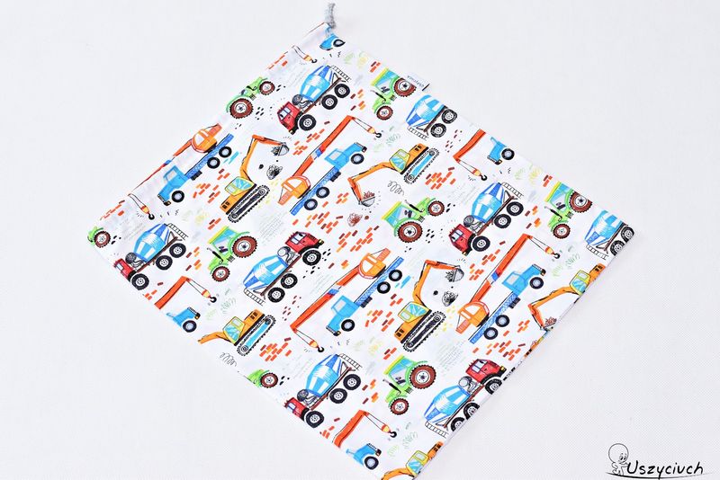 Worek na buty worek na kapcie do szkoły przedszkola koparki betoniarki zdjęcie 4