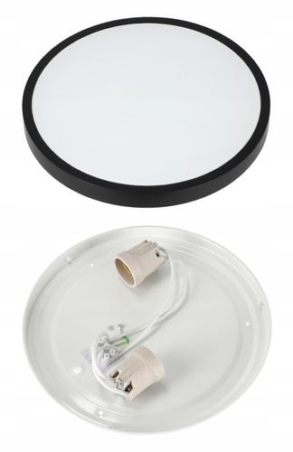 Lampa sufitowa plafon LED 2X E27 okrągły czarny na Arena.pl