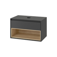 Tuto szafka wisząca 80 cm podumywalkowa  z blatem, szary/dąb