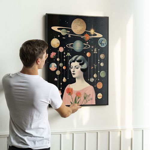 Plakat układ planet portret 50x70 cm w czarnej ramie na Arena.pl