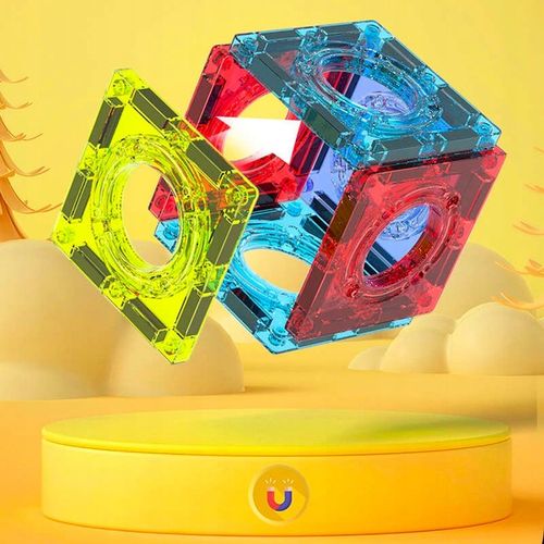 Klocki Magnetyczne Tor Kulkowy Świecący Magnetic Blocks 120 Elementów na Arena.pl