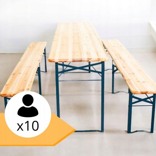 zestaw biesiadny 220cm drewniany skladany stol i ławki Komplet Piwny Barowy na Arena.pl