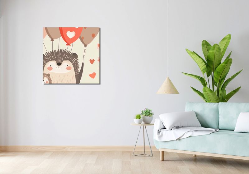 Obraz 70x70cm Uśmiech Jeżykowej Rodziny zdjęcie 2