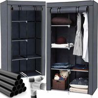 SZAFA MATERIAŁOWA TEKSTYLNA GARDEROBA WIESZAK NA UBRANIA SKŁADANA 6