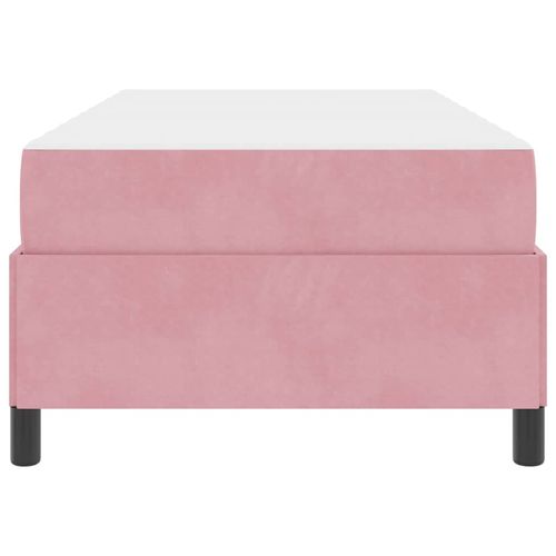 Ramka łóżka z materacem Różowy i biały 90 x 190 cm Aksamit na Arena.pl