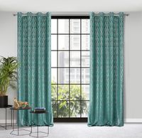 Zasłona gotowa na przelotkach LAURA 140x250 Eurofirany turkusowa złota