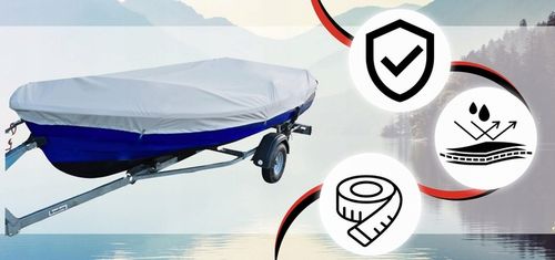 Pokrowiec plandeka osłona przykrycie na łódź łódkę wędkarską 210g 360-390 na Arena.pl