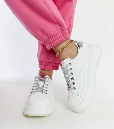 Białe sneakersy na platformie GOE NN2N4033 41 na Arena.pl