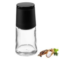 Młynek ręczny do soli i pieprzu szklany 130 ml ceramiczne żarno czarny