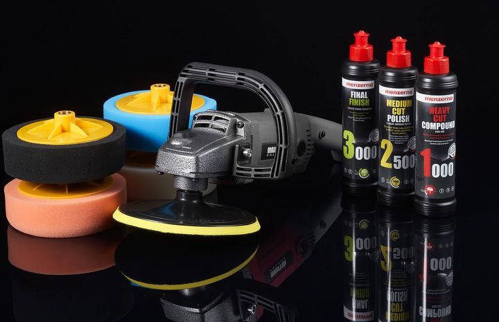 POLERKA SAMOCHODOWA SZLIFIERKA + 4x GĄBKA + PASTA POLERSKA MENZERNA zdjęcie 6