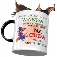 Kubek Czarny Dla Wandy Żony Koleżanki Na Prezent Z Nadrukiem Ze Zdjęciem