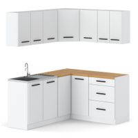 Meble Kuchenne Białe Narożne Nowoczesne Modułowe Zestaw Kuchenny Danka
