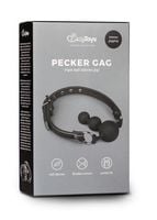 knebel piłkowy silikonowy z koralikami easytoys czarny 10 cm