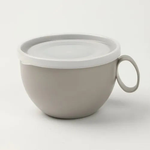 KUBEK NA JOGURT MUSLI OWSIANKĘ 500 ML POJEMNIK PLASTIKOWY Z POKRYWKĄ BEŻOWY na Arena.pl