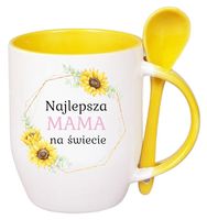 KUBEK Z ŁYŻECZKĄ PREZENT NA DZIEŃ MATKI URODZINY DLA MAMY TEŚCIOWEJ WZORY