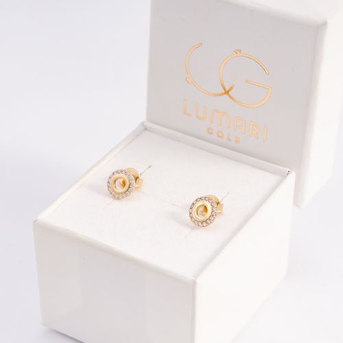 Złote Kolczyki Sztyfty Koło Cyrkonie na Arena.pl