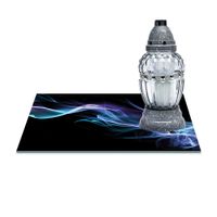 SZKLANA PODSTAWKA POD ZNICZE Z DEDYKACJĄ 30x20cm Wstęga 65a